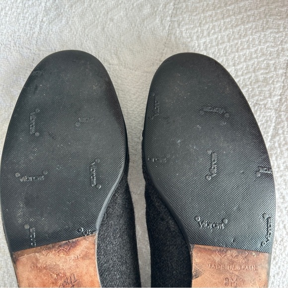 Talbots Charcaol Grey Flats in Wool Fabric with Black Velvet Bow Shoe size 8 - Picture 11 of 16